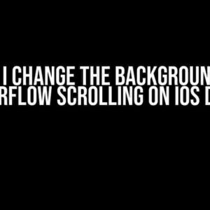 How do I change the background image for overflow scrolling on iOS devices?